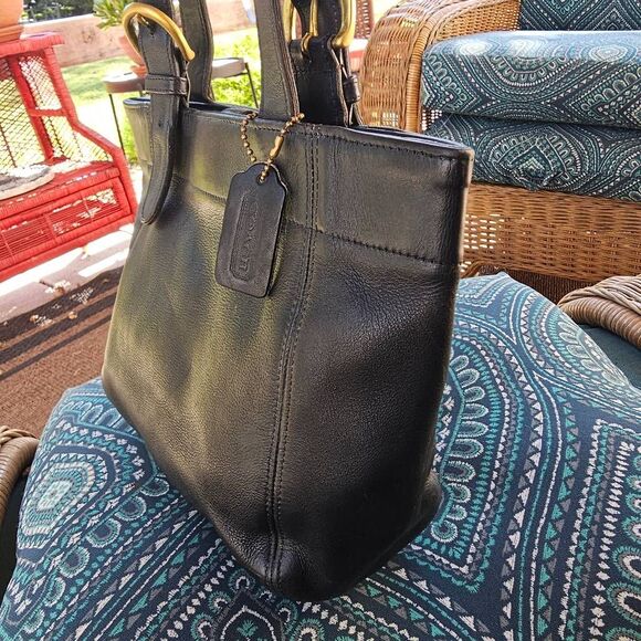 Vintage 90s Coach Classic Soho Black Leather Bag-Made in USA - Picture 7 of 16